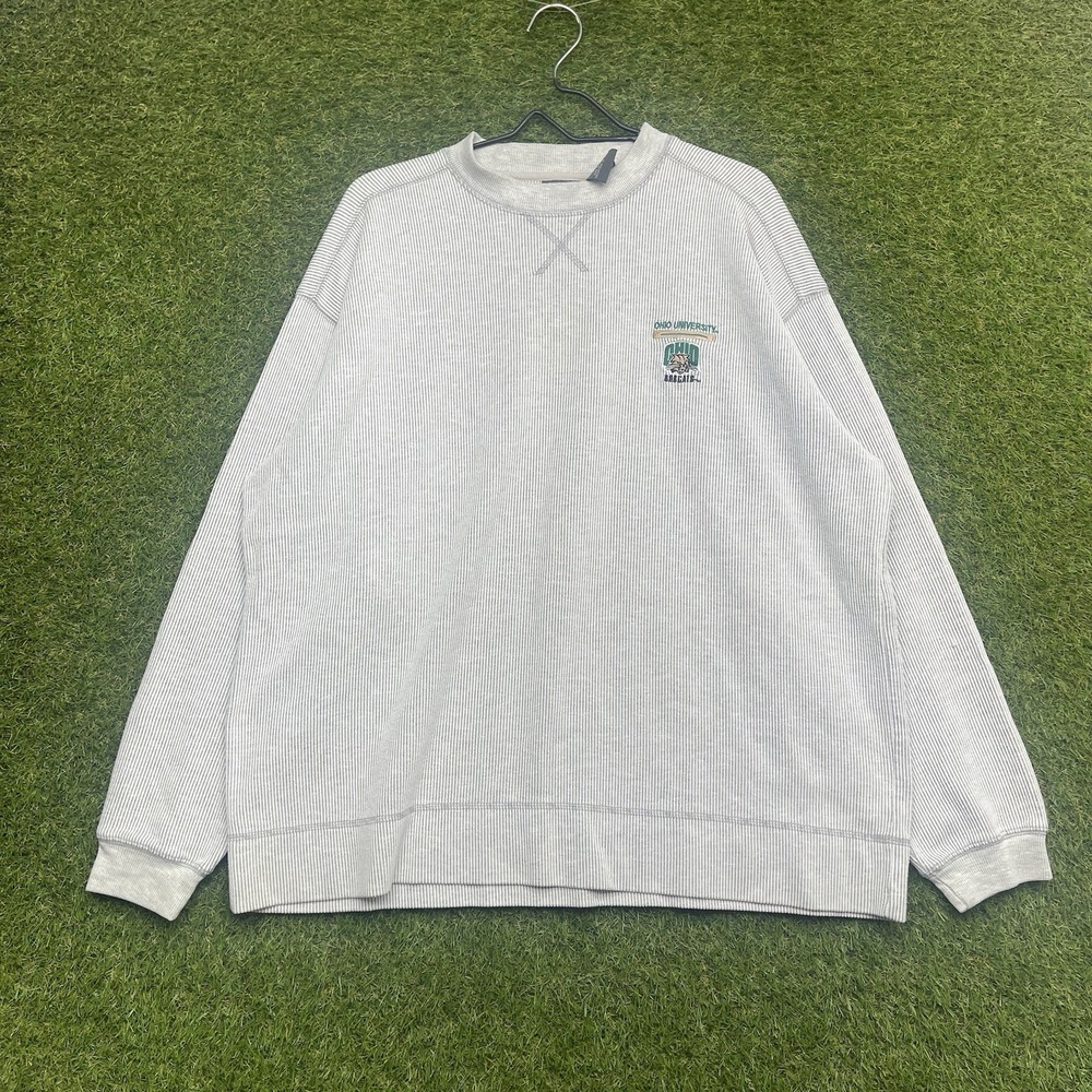 Ohio Bobcats Sweatshirt Mens XL Crewneck Pro Edge Terry Ribbed Cotton NCAA